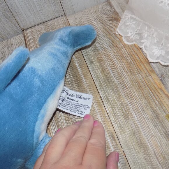 Russ YOMIKO CLASSICS Plush BLUE & WHITE Stuffed DOLPHIN  STUFFED ANIMAL * - Picture 7 of 9